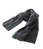 ヤエカ YAECA コンテンポ CONTEMPO ストール マフラー カシミヤ ダークグレー フリンジ タッセル ラインデザイン /RI ■OS