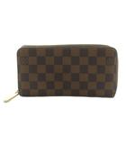 ダミエ エベヌ ジッピー ウォレット 長財布 ラウンドファスナー 小銭入れ 茶 N41661 /MI ■OS ■OH ■SH
