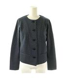 VESTE ジャケット ドット柄 ノーカラー 1 ネイビー /HK ■OS ■SH