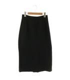 プラダ PRADA タイトスカート ウール バックトライアングル スリット ロング イージー XS 黒 ブラック 131098 /TK ■SH