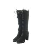 ダーリッチ Darich チャンキーブーツ ロングブーツ L 24cm 24.5cm 黒 ブラック レースアップ 厚底 ロング丈 /RI ■OS