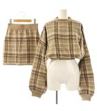 ダーリッチ Darich ツイードニットセットアップ セーター ミニスカート F ブラウン マルチカラー /ES ■OS