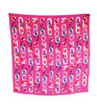 シャネル CHANEL スカーフ シルク チェーン柄 ココマーク ピンク マルチカラー /MI ■OS ■OH