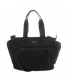 プラダ PRADA Re-nylon ベビーバッグ 2WAY マザーズバッグ ハンドバッグ ショルダーバッグ ナイロン ロゴ 黒 ブラック 1BG102 /BB ■OH