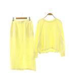 24SS フクレ ジャカード セットアップ スウェット タイトスカート イエロー /ES ■OS