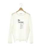 Tシャツ ロンT 1 白 ホワイト クルーネック プリント 長袖 /AZ ■SH