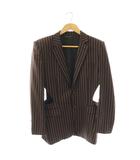 ジョンローレンスサリバン JOHN LAWRENCE SULLIVAN hollowed out jacket ジャケット ストライプ シングル 46 ブラウン /HK ■OS