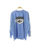 長袖カットソー Tシャツ ロンT プリント S ブルー 白 グレー S52GC0186 /CX ■OS