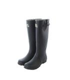  ロックフィッシュウェザーウェア Rockfish Weatherwear ロングレインブーツ 長靴 UK5 24cm 24.5cm 黒 ブラック ロング丈 バックル付き 無地 /RI ■OS