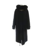 フォクシー FOXEY 38755 BLUE MOON フォックスファー カシミヤコート アウター ロング フード 38 濃紺 ダークネイビー /NR ■OS ■SH