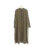 グランマママドーター GRANDMA MAMA DAUGHTER Geometric flower柄スタンドカラーワンピース 総柄 ロング 0 ネイビー ブラウン /HK ■OS