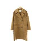 スローブ イエナ SLOBE IENA チェックロングピーコート アウター 36 ベージュ ブラウン /CX ■OS