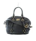 マイケルコース MICHAEL KORS ベッドフォード ラゲージ ミディアム サッチェル 2WAYバッグ 黒 ブラック ロゴプレート ロゴチャーム ゴールド金具 /RI ■OS