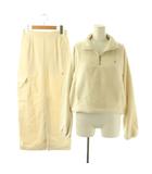 ハーリップトゥ Her lip to Flight Mode Half Zip Fleece Pullover Skirt セットアップ プルオーバー タイトスカート F S アイボリー /DF ■OS