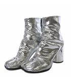 マルタンマルジェラ 22 Martin Margiela 22 メゾンマルジェラ TABA 足袋 タビ アンクルブーツ チャンキーヒール レザー 38 シルバー色 S58WU0260 /YO24