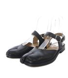 マルタンマルジェラ 22 Martin Margiela 22 メゾンマルジェラ タビ TABI 足袋 ストラップサンダル フラット レザー 38 ブラック /YO35