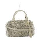 ジルバイジルスチュアート JILL by JILLSTUART ボアミニボストン ボストンバッグハンドバッグ ショルダーバッグ  ベージュ ボア素材 ロゴ装飾 タッセルチャーム付き /RI ■OS