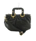 ブルーノマリ BRUNO MAGLI 2WAY ハンドバッグ ショルダーバッグ レザー 黒 /MI ■OS