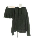 エックスガール x-girl TWEED JERSEY HOODIE SKORT セットアップ ジップアップパーカー スカパン M ブラック /MY ■OS
