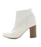 マルニ MARNI レザー ショートブーツ チャンキーヒール 37 白色 ホワイト /SR