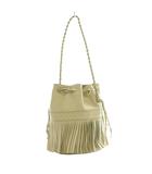 ジェイ&エムデヴィッドソン J&M Davidson カーニバル CARNIVAL L ショルダーバッグ 巾着型 フリンジ レザー アイボリー /SS ■OS