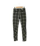 ダブルスタンダードクロージング ダブスタ DOUBLE STANDARD CLOTHING チェックストレッチパンツ スリム 26/36 ブラック ホワイト /DO ■OS