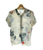 花柄半袖シャツ M マルチカラー 白 ホワイト ラベンダー /SS ■OS