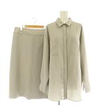 トランスワーク TRANS WORK セットアップ上下 長袖オーバーサイズシャツ ロングスカート 44 48 グレー /MY ■OS