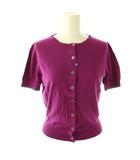 半袖カーディガン クルーネック M 紫 水色 /CX ■OS