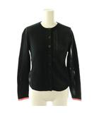 ピーエスポールスミス PS Paul Smith メッシュニットカーディガン コットン M 黒 ピンク /CX ■OS
