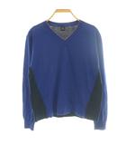 ピーエスポールスミス PS Paul Smith バイカラー ニット セーター Vネック M 青 ブルー 紺 ネイビー /SS ■OS