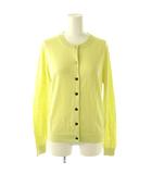 花ボタン カーディガン シルク混 M イエロー /CX ■OS