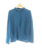 ニットジャケット カーディガン セーター M ターコイズブルー 黒 ブラック /SS ■OS