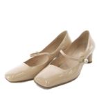 クリスチャンディオール Christian Dior Jolie Dior パンプス ハイヒール スクエアトゥ ストラップ パテントレザー 35 ベージュ /YO2