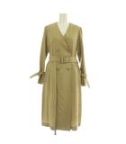 スローブ イエナ SLOBE IENA スプリングコート ロング ノーカラー ベルト付 S36 ベージュ /MY ■OS