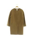 イエナ IENA ノーカラーコート ウール 36 ベージュ /MY ■OS