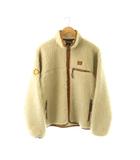 24AW 20535 ナチュラルブレンドレトロカーディガン ジャケット ジップアップ ボア M S ベージュ /HK ■OS