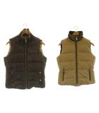 トミーヒルフィガー TOMMY HILFIGER リバーシブル ダウンベスト ナイロン ジップアップ リブ切替 M ブラウン /MY ■OS