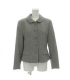 クレージュ courreges ジャケット ウール 9 灰色 グレー 丸襟 フラップポケット /AG ■OS