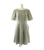 トッカ TOCCA 半袖 タックワンピース ひざ丈 2 グレー /DF ■OS