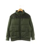 プラダ PRADA sport ダウンジャケット アウター ラムレザー 48 ダークグリーン ブラック SGH269 /CX ■OS