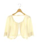 ストロベリーフィールズ STRAWBERRY-FIELDS ポリエステルコットンショートジャケット ボレロ 五分袖 アイボリー /MY ■OS