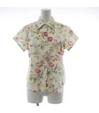 ラルフローレン RALPH LAUREN フラワー シャツ ブラウス 160 白 ホワイト 半袖 襟 /AZ