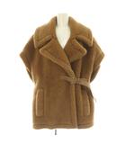 マックスマーラ MAX MARA 23年製 銀タグ ニューアバボ テディベア ケープ コート アウター ML 茶 ブラウン /NR ■OS