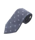 バーバリー BURBERRY ネクタイ レギュラータイ 絹 シルク ネイビー ロゴ総柄 格子柄 総柄 ■SH /RI ■OS