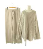 ジェラートピケ gelato pique ホットワッフル プルオーバー ロングパンツ セットアップ ニット M-L グレージュ /ES ■OS