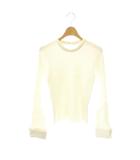 アプワイザーリッシェ Apuweiser-riche 25AW パールネックカフスニット カットソー 長袖 2 ホワイト /HK ■OS