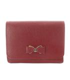 フルラ FURLA フルラ リボン レザー 三つ折り財布 赤 レッド /SR