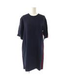 グッチ GUCCI サイドシェリーライン ワンピース 半袖 膝丈 40 紺 /SY ■OS