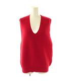 ワイズフォーリビング Y's for living ワイズフォーリビング コットンVネックニットベスト プルオーバー レッド /DF ■OS
